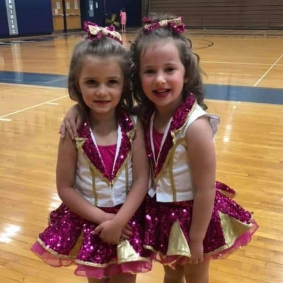 Weissman Fuchsia and Gold Dance Costume - Picture 2 of 6